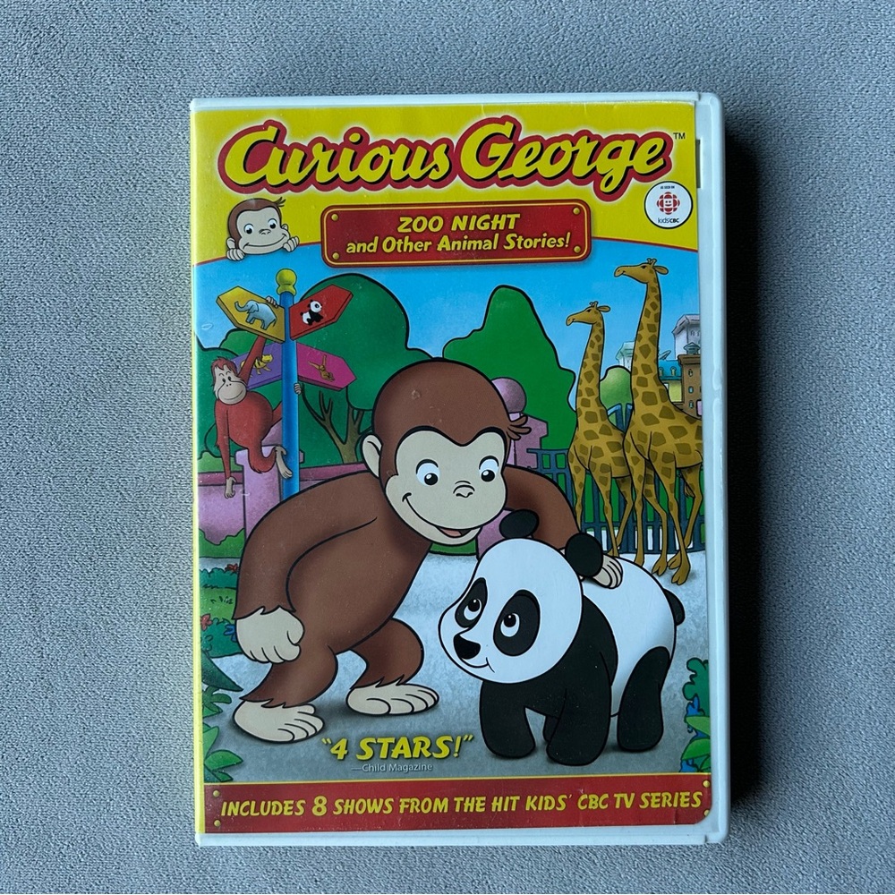 3 for $15 ~ Curious George ~ Zoo Night ~ DVD ~ 8 Episodes ~ 3 for $15